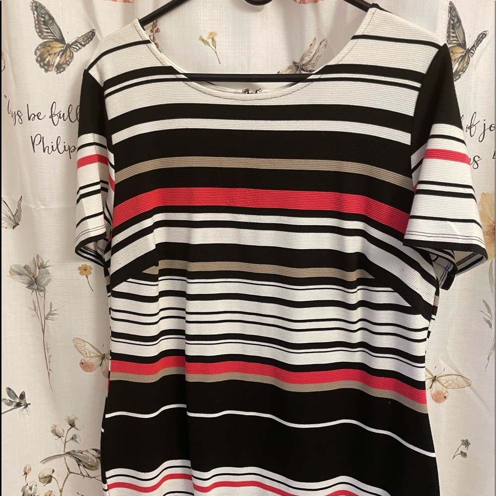 Striped knee length dress